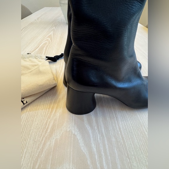 NEW KHAITE Admiral Ankle Boot Black Leather Block Heel 37 - Picture 5 of 7